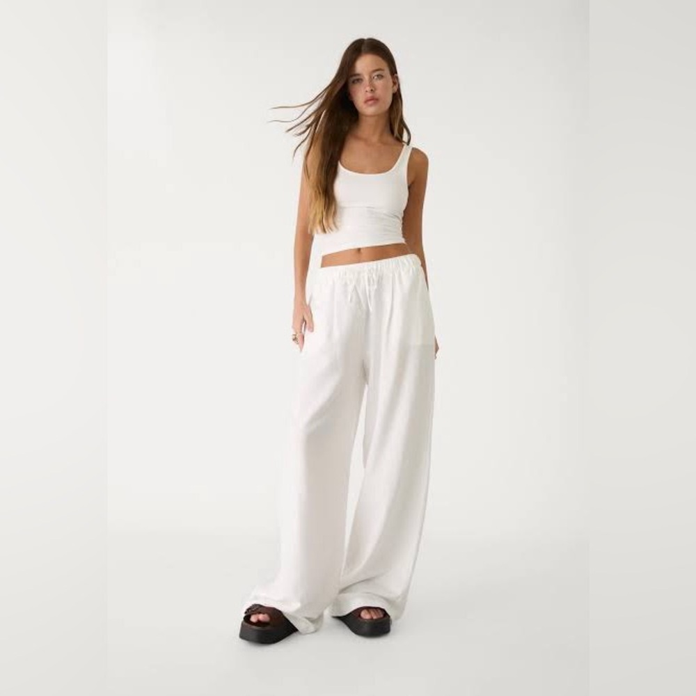 Stradivarius Wide Leg Linen Trousers / Pants